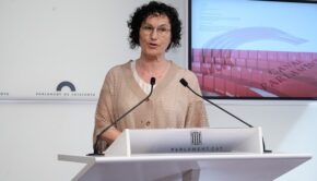 La Presidenta en funcions del CoNCA, Margarida Troguet, presentant l'informe anual / Eli Don