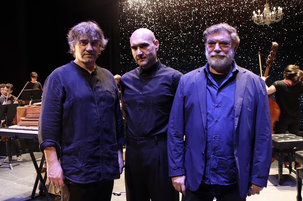 Jordi Domènech, Xavier Sabata i Xavier Albertí a l'Atlàntida / Laura Busquets