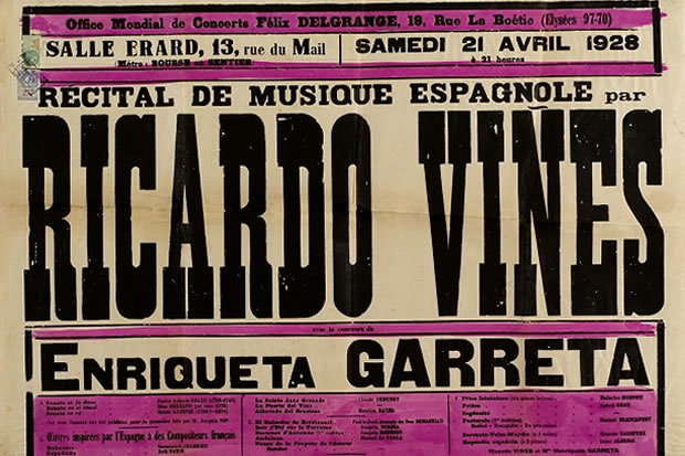 Cartell de concert de Ricard Viñes a París a l'any 1928 / Ajuntament Lleida
